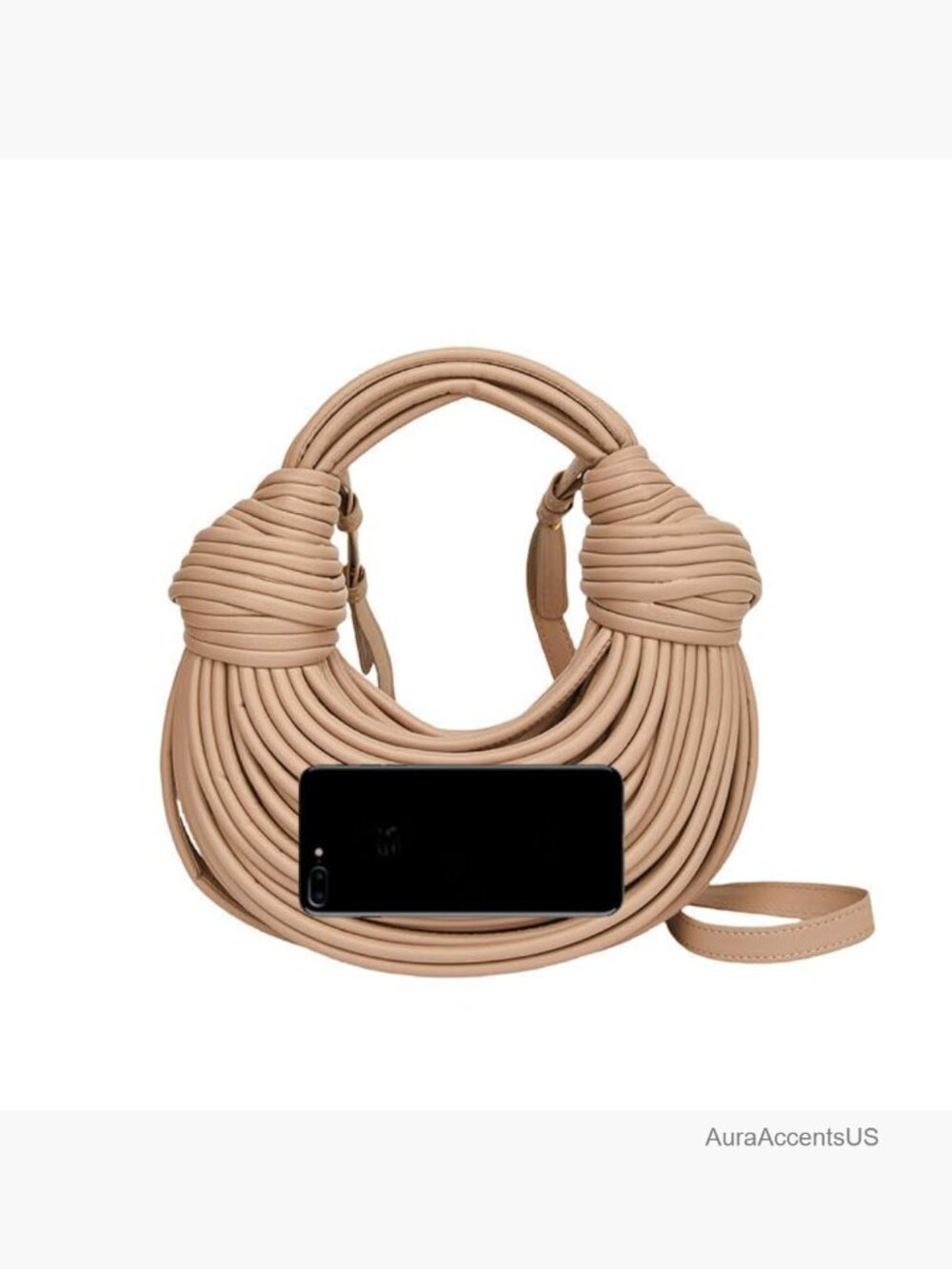 Woven Noodle Shape Satchel Crossbody Bag Handbag Purse - Picture 4 of 7